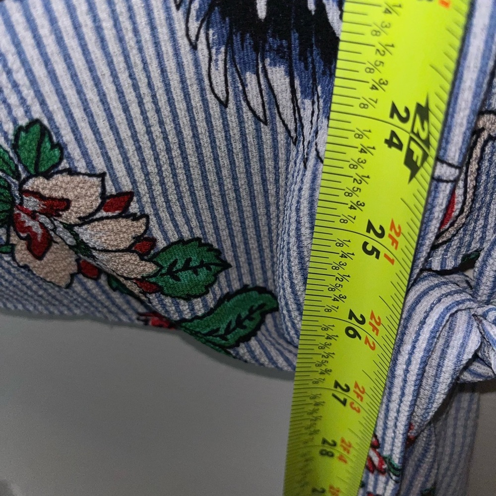 Floral Crane Striped Blouse Sz 2X - Picture 8 of 8